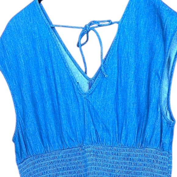 NWT Old Navy XL Sleeveless Tie Back Long Denim Dress Summer Spring Y2K vibes - Picture 3 of 5